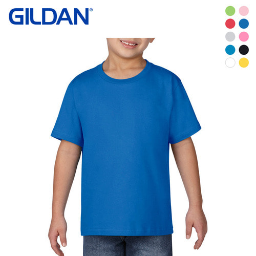 [GILDAN] 키즈 무지 반팔 라운드 티셔츠