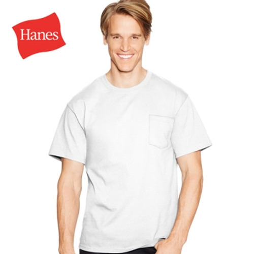 Hanes 헤인즈 남녀공용 포켓 무지 반팔 티셔츠 3color
