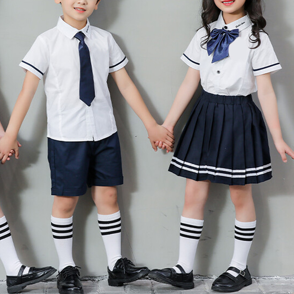 네이비 소매라인 하복 교복세트 유치원 어린이 합창단