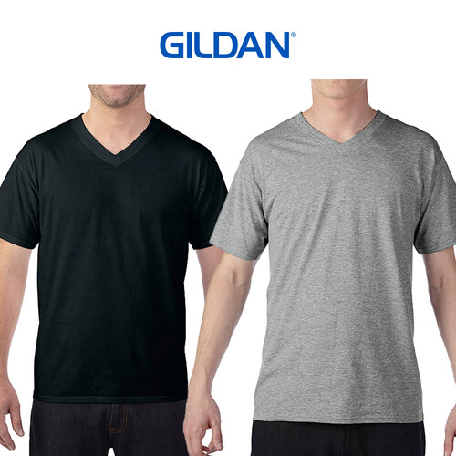 교복몰 (GILDAN) 남자 소프트 V넥 반팔 티셔츠